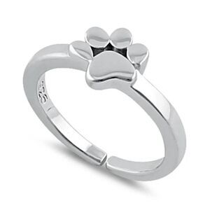 New Sterling Silver Paw Toe Casual Ring Boho Jewelry New *